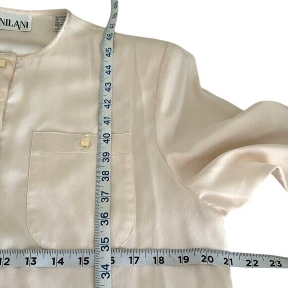 Nilani Womens Size 12 Cream Long Sleeve Polyester Dress With Pleated Hem - Picture 8 of 8